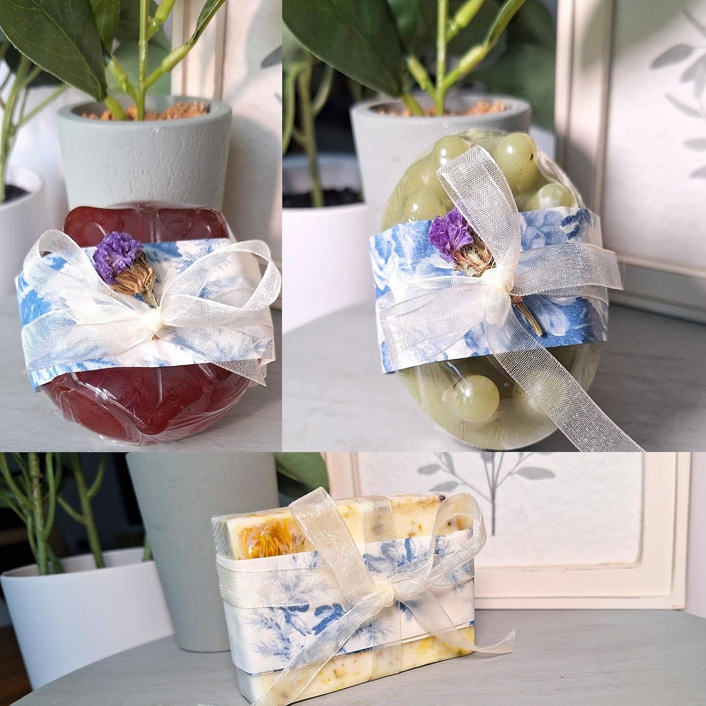 Handmade Natural Soap Bars Set – Organic Body and Face Wash, Bath & Shower Gift Favors for Women, Men and Baby – Assorted Handcrafted Small Soap Bars, Turmeric and Calendula