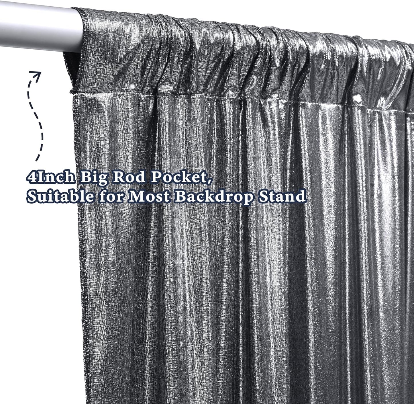 Outpain Thick 30 ft x 10 ft Black Black Sequin Backdrop Curtain for Parties, Wrinkle Free Glitter Photo Backdrop Drapes 6 Panels 5x10ft Black Black Back Drop Cloth for Wedding Photography Background