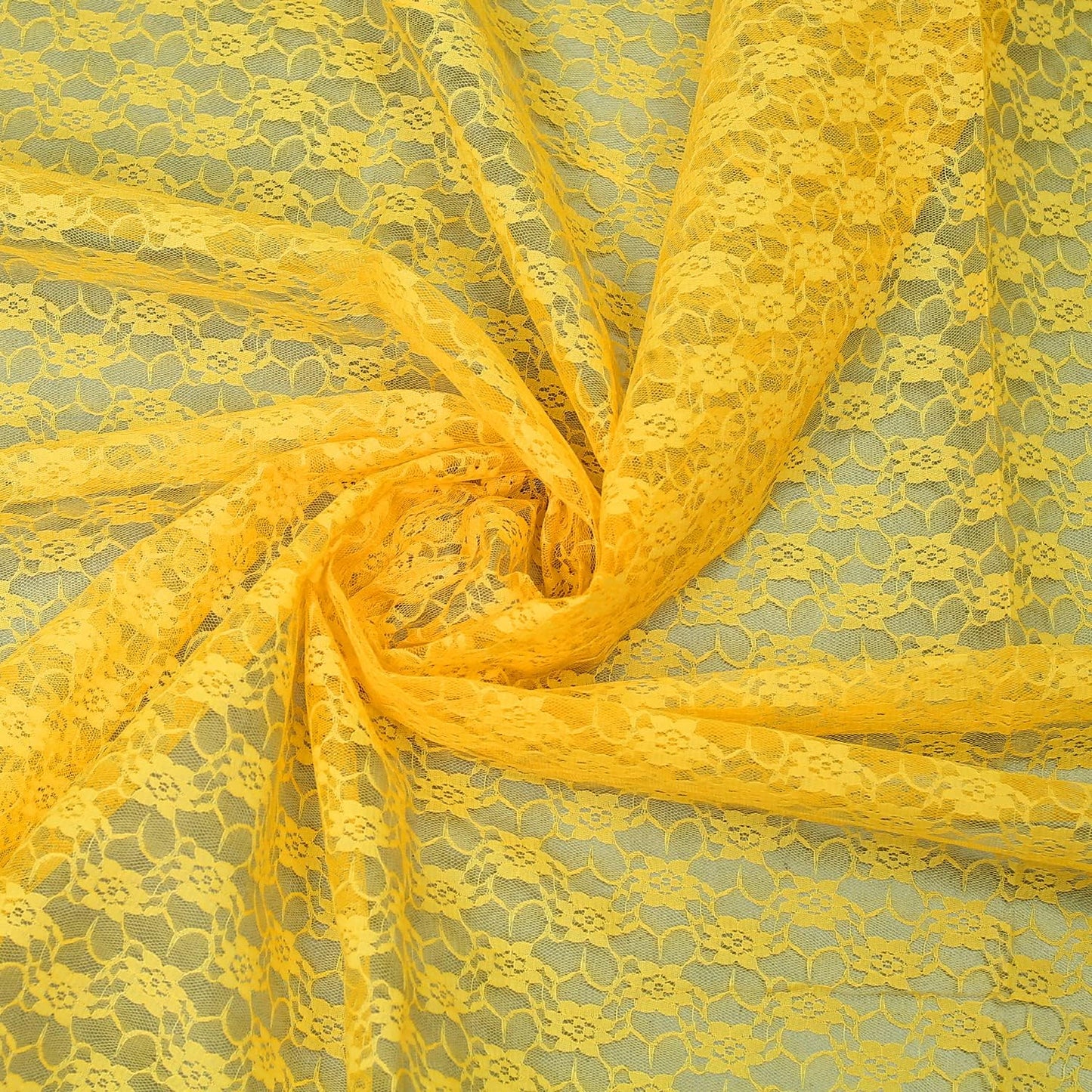 MDS Pack of 20 Wedding 12 x 108 inches Lace Table Runner for Wedding, Decorations for Birthday Parties, Banquets, Graduations, Engagements, and Runners fit Rectangle, Round Table- Yellow Gold