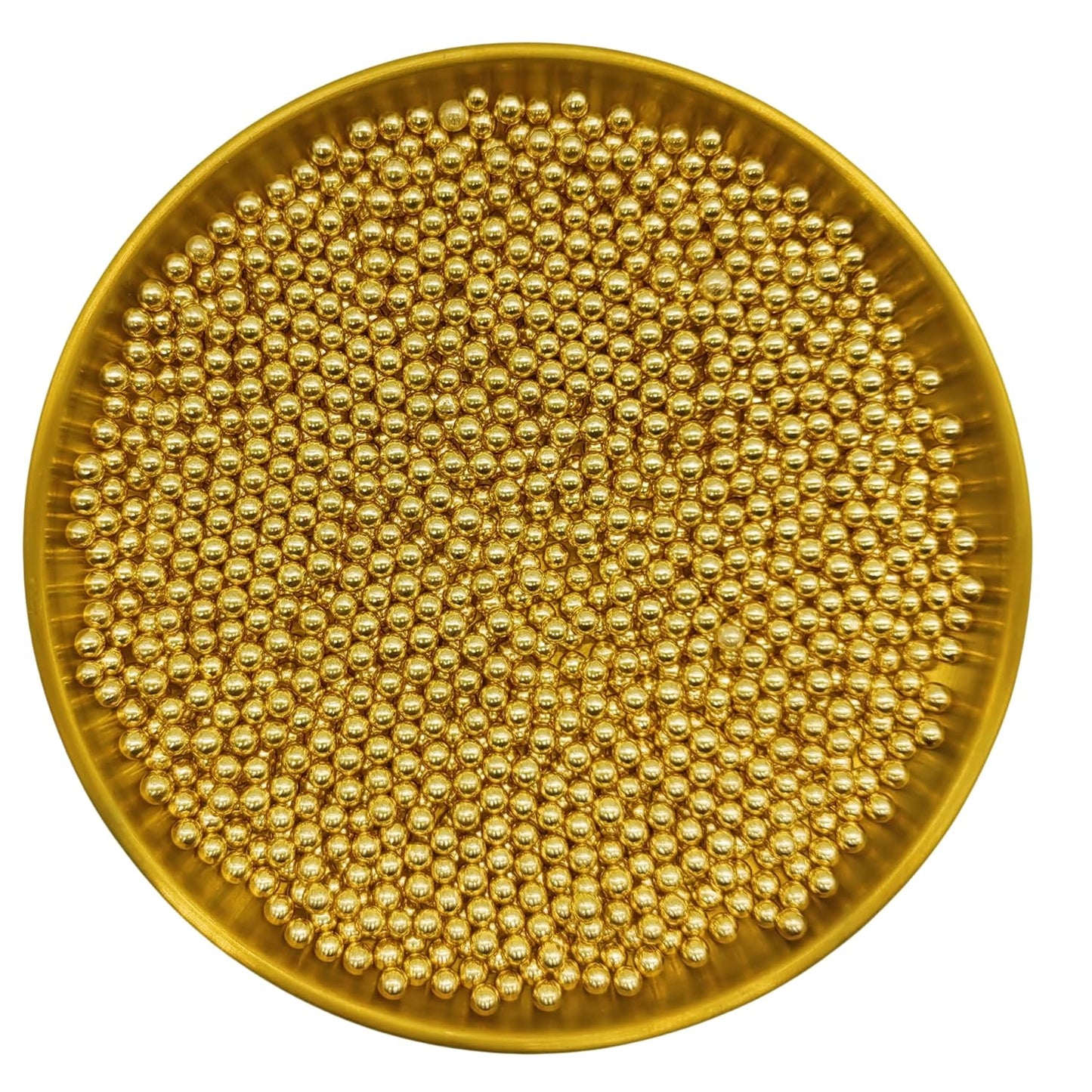 Edible Super Gold Pearl Sugar Sprinkles Candy 4mm Mini Pearls Cake Decorations Cupcake Toppers Cookie Decorating Perfect for Wedding Party Valentine Halloween Christmas Supplies 3OZ