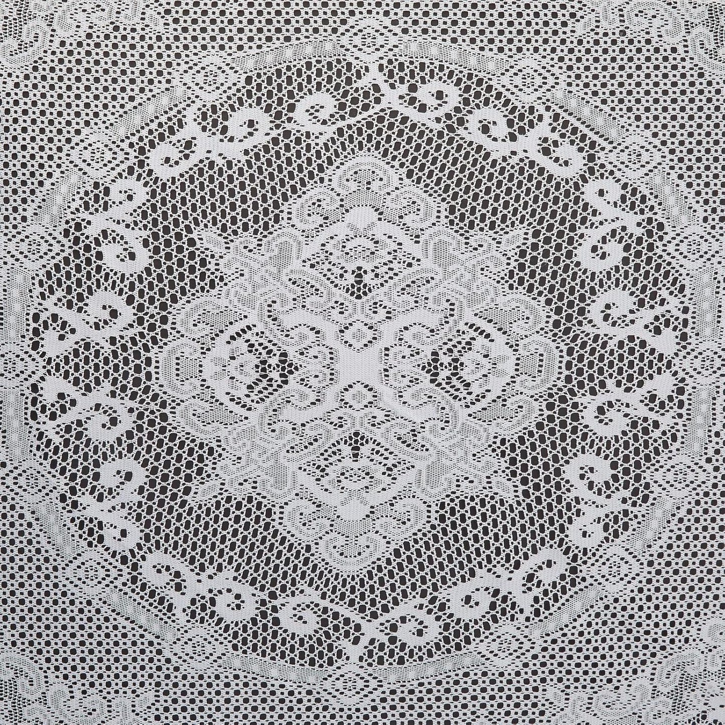 Juvale Round Lace Tablecloth - 59-Inch White Polyester - Scalloped Edge Circle Tablecloth with Floral Overlay & Vintage Decor for Wedding Receptions & Home