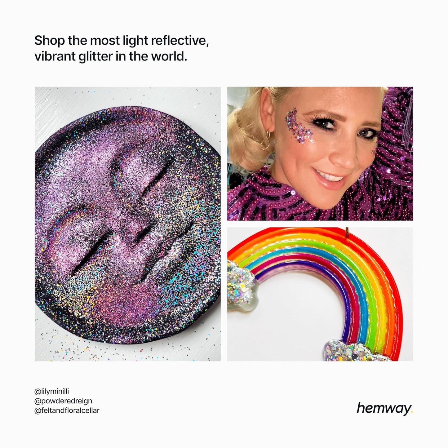 Hemway Eco Friendly Biodegradable Glitter 100g / 3.5oz Bio Cosmetic Safe Sparkle Vegan For Face, Eyeshadow, Body, Hair, Nail And Festival Makeup, Craft - Fine (1/64" 0.015" 0.4mm) - Purple Holographic