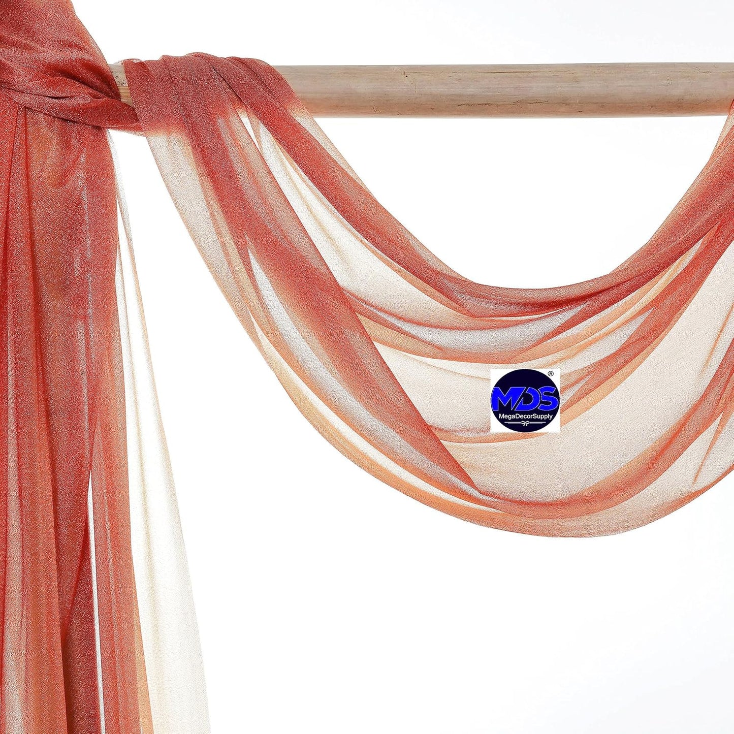 MDS Halloween Chiffon Draping Fabric - 1 Panel, 30" Wide x 30ft Long - Sheer Spooky Arbor & Canopy Drapery for Haunted House Backdrops, Party Ceilings, DIY Costumes & Themed Events - Terracotta