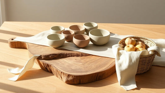 Textures of Home Party — Wood, Linen, Ceramic & Rattan Mood Styling