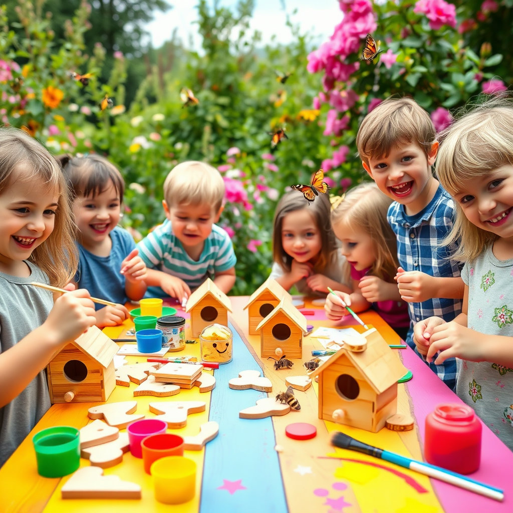 Garden Party Creation Set - Bee & Butterfly House Craft Kits