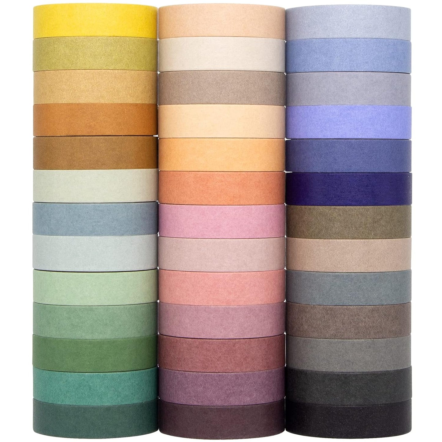 Morandi Washi Tape Set – 39 Rolls 10mm Wide Vintage Masking Tape for Journaling, Scrapbooking & Crafts – Soft Neutral Aesthetic Colors for Planner, DIY & Gift Wrapping