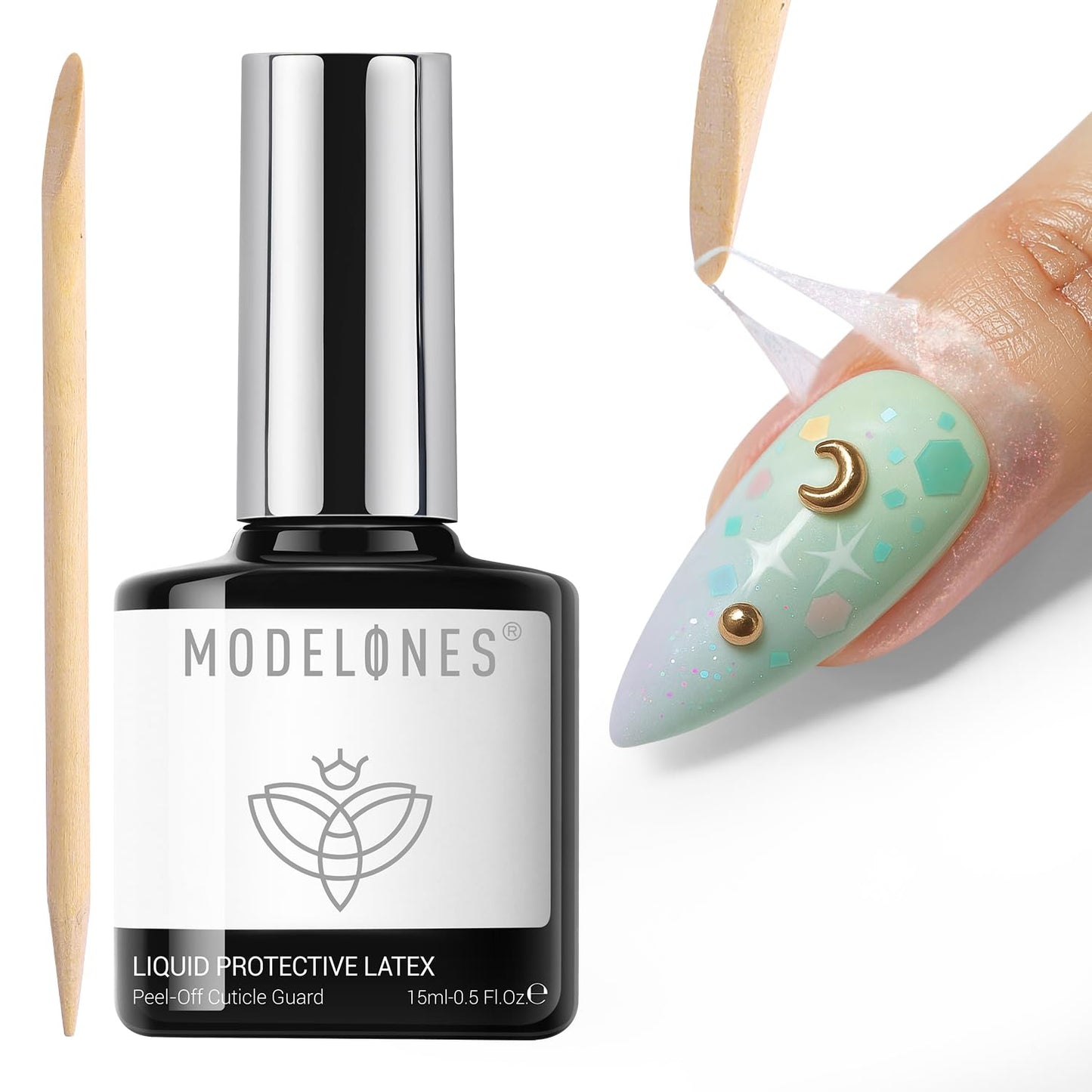 Liquid Latex for Nails 15ml, Peel Off Nail Polish Barrier, Fast Dry Cuticle Guard Skin Protector for Nail Art