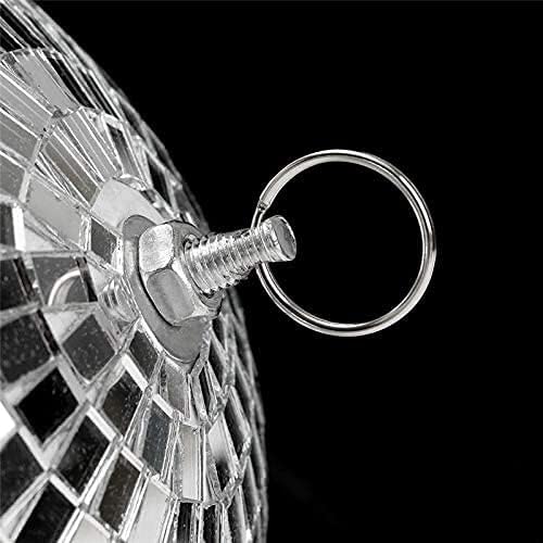 Mirror Disco Ball, 6 inch Mirror Ball Silver Disco Party Stage Lightning Balls with Hanging Rings for DJ, Dance, Wedding, Christmas, Birthday, Home Party Favors Decorations (6inch, Silver)