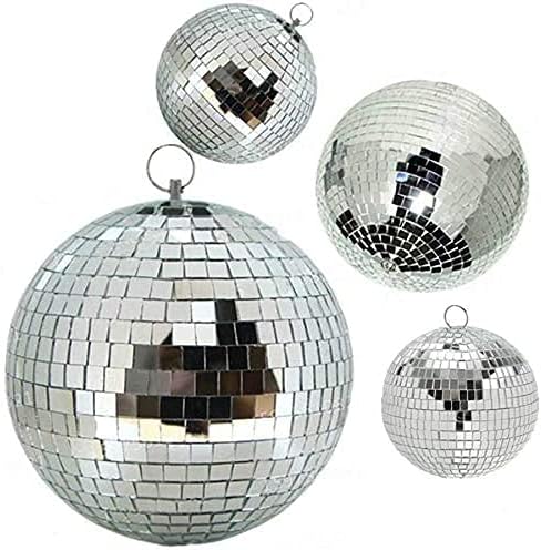 Mirror Disco Ball, 6 inch Mirror Ball Silver Disco Party Stage Lightning Balls with Hanging Rings for DJ, Dance, Wedding, Christmas, Birthday, Home Party Favors Decorations (6inch, Silver)