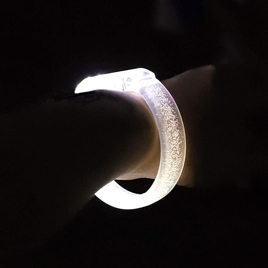 DAOKEY LED Light up Bracelets, White Glow Wristbands Party Favors Toys Supplies for Birthday