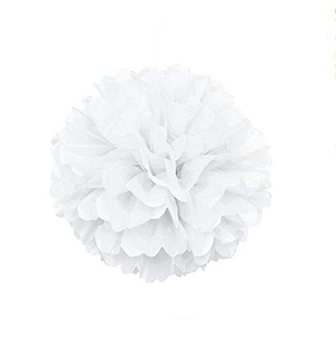 10pcs White Tissue Hanging Paper Pom-poms, Hmxpls Flower Ball Wedding Party Outdoor Decoration