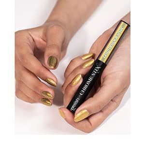 Gelish Chrome Stix, Chrome Nail Powder, Nail Art for Stunning Metallic Finish, Long-Lasting, Easy Application, Perfect for Professional and At-Home Use (Gold holographic, 0.5g)