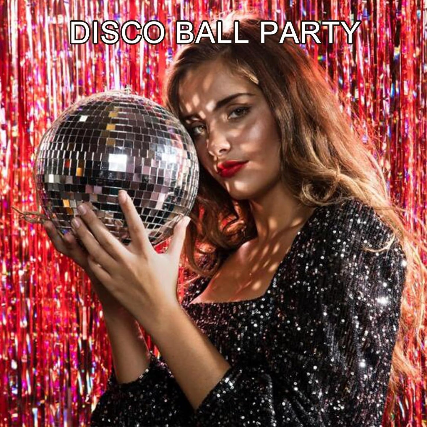 Mirror Disco Ball, 6 inch Mirror Ball Silver Disco Party Stage Lightning Balls with Hanging Rings for DJ, Dance, Wedding, Christmas, Birthday, Home Party Favors Decorations (6inch, Silver)