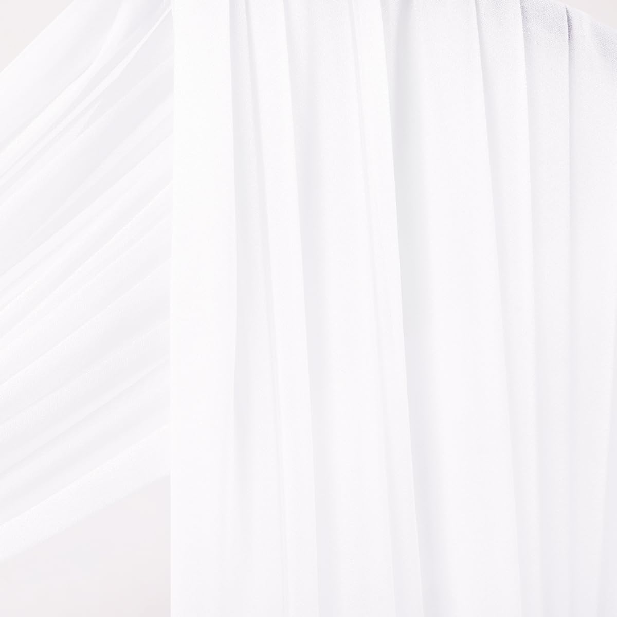 Socomi White Sheer Wedding Arch Draping Fabric 29" x 20Ft 4 Panels Outdoor Curtain Drapes Extra Long for Bridal Baby Shower Ceremony Birthday Party Decor