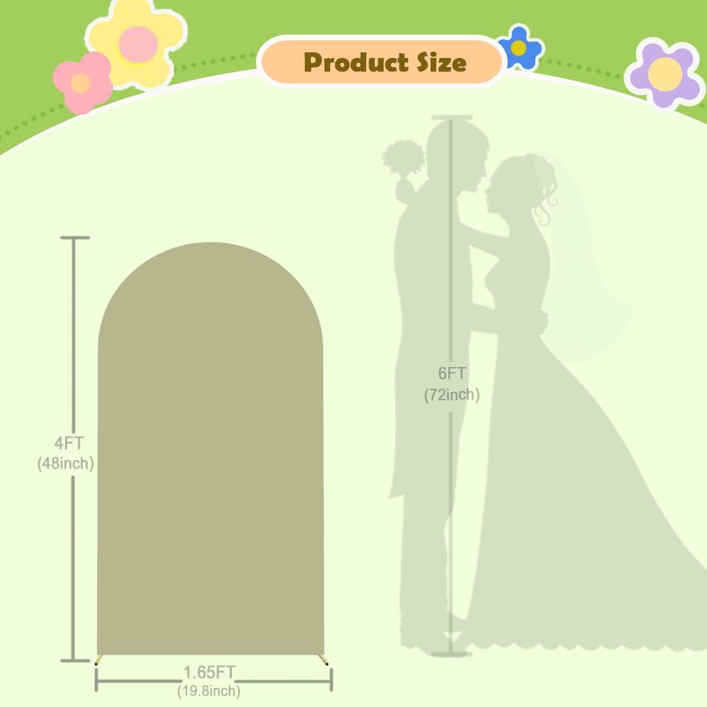 Sage Green Arch Cover Wedding Arch Stand Covers 4FT Arched Backdrop Cover Spandex Arch Covers Stretchy Backdrop for Arch Wall Panels Chiara Back Drop Cover Baby Shower Party Decorations