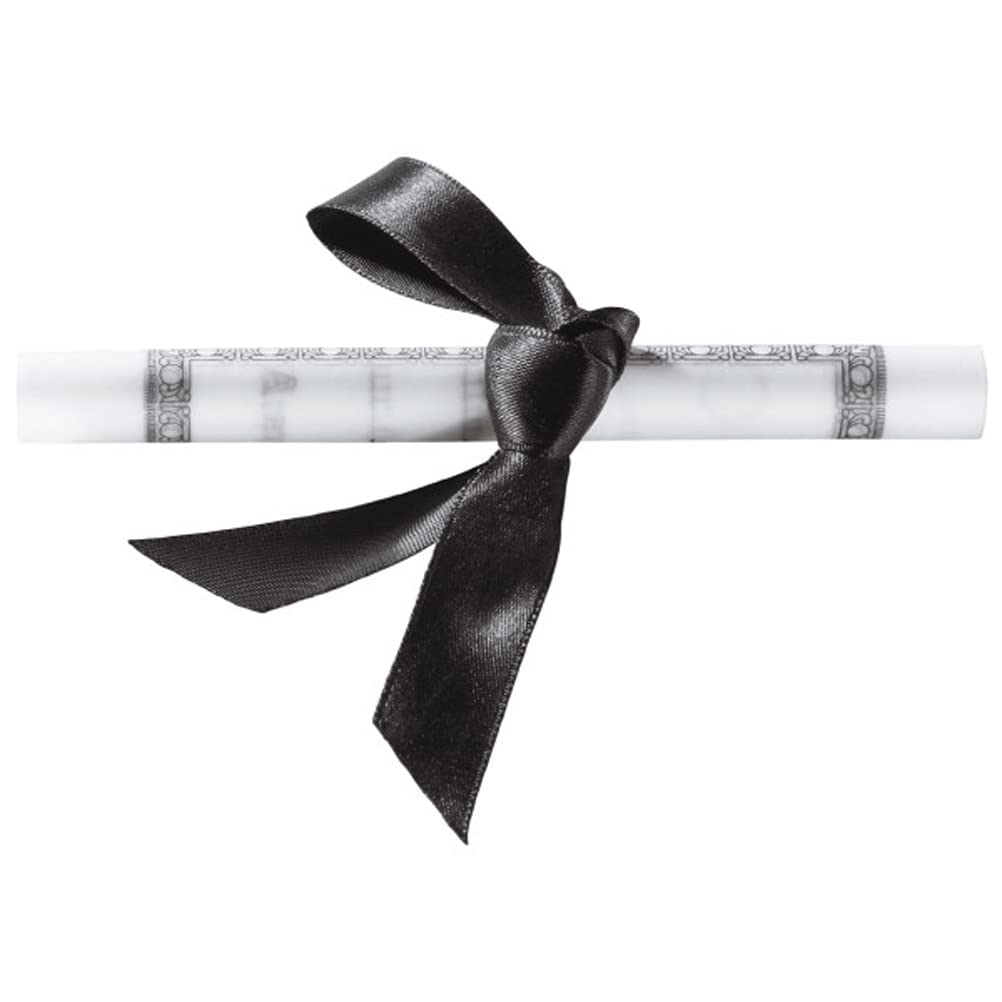 Plastic Graduation Cap Cake Topper with Large Paper Diploma Cake Topper (Black)