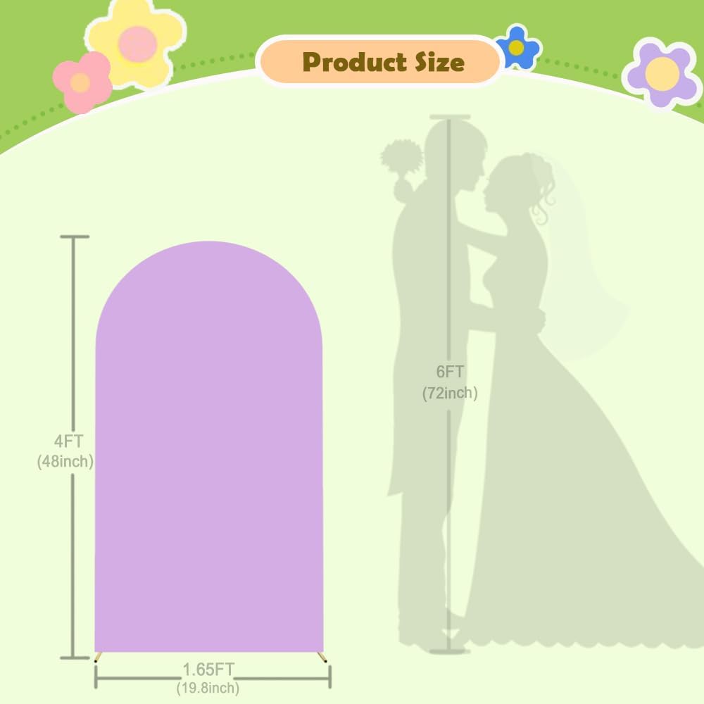 Wedding Arch Cover - Lavender Spandex Arch Backdrop for Stand - Double Sided - Purple - 4ft - Baby Shower Banquet Party Wedding Ceremony