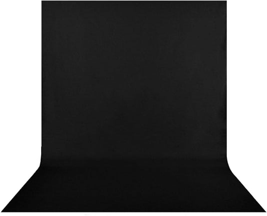HEMMOTOP Black Backdrop Background, 6x9 ft Polyester Fabric Chromakey Black Screen Backdrops Collapsible for Photoshoot, Birthday Party, Wedding, Photography (Backdrop only)