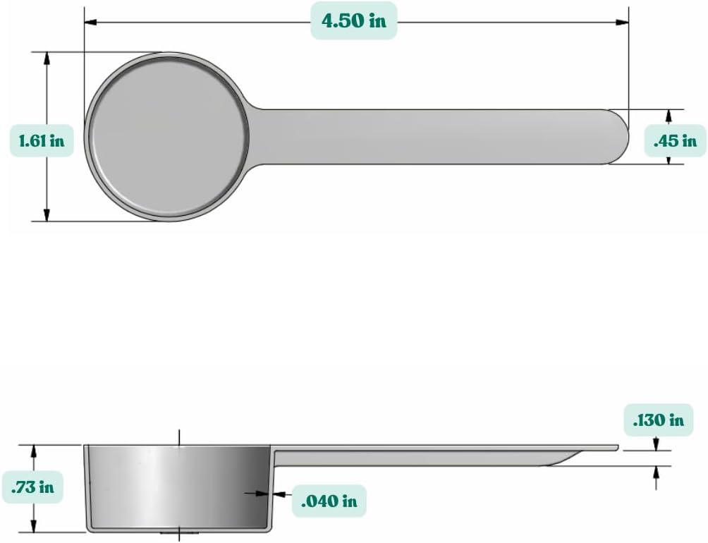 4 Teaspoon (20 mL) Long Handle Scoop for Measuring Coffee, Pet Food, Grains, Protein, Spices and Other Dry Goods (Pack of 25)