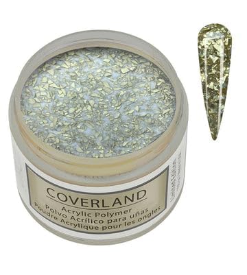 Tones Coverland Acrylic Nail Powder "Crushed Gold" - Limited Edition Acrylic Powder for Nail Design, Sculpting, and Masking Nail Bed Imperfections - Professional Acrylic Nail Supplies - (1.5 Oz)