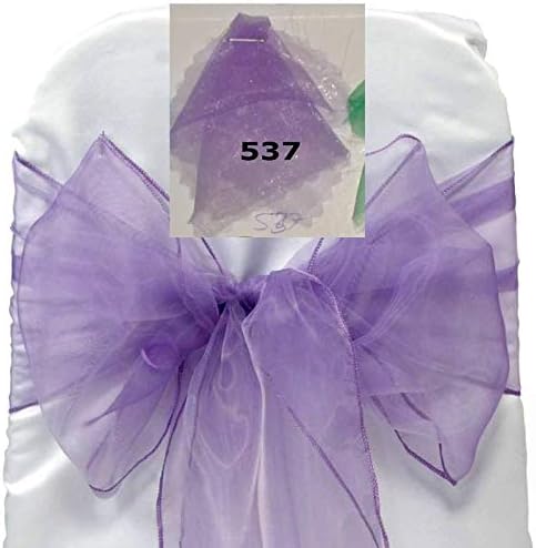 MDS Pack of 10 PCS Organza Chair Sashes Wider Dining Chair Bows Ribbon Tie Back for Wedding Party Birthday Bridal Shower Reception Event Banquet Home Chair Cover Decoration - Lavender