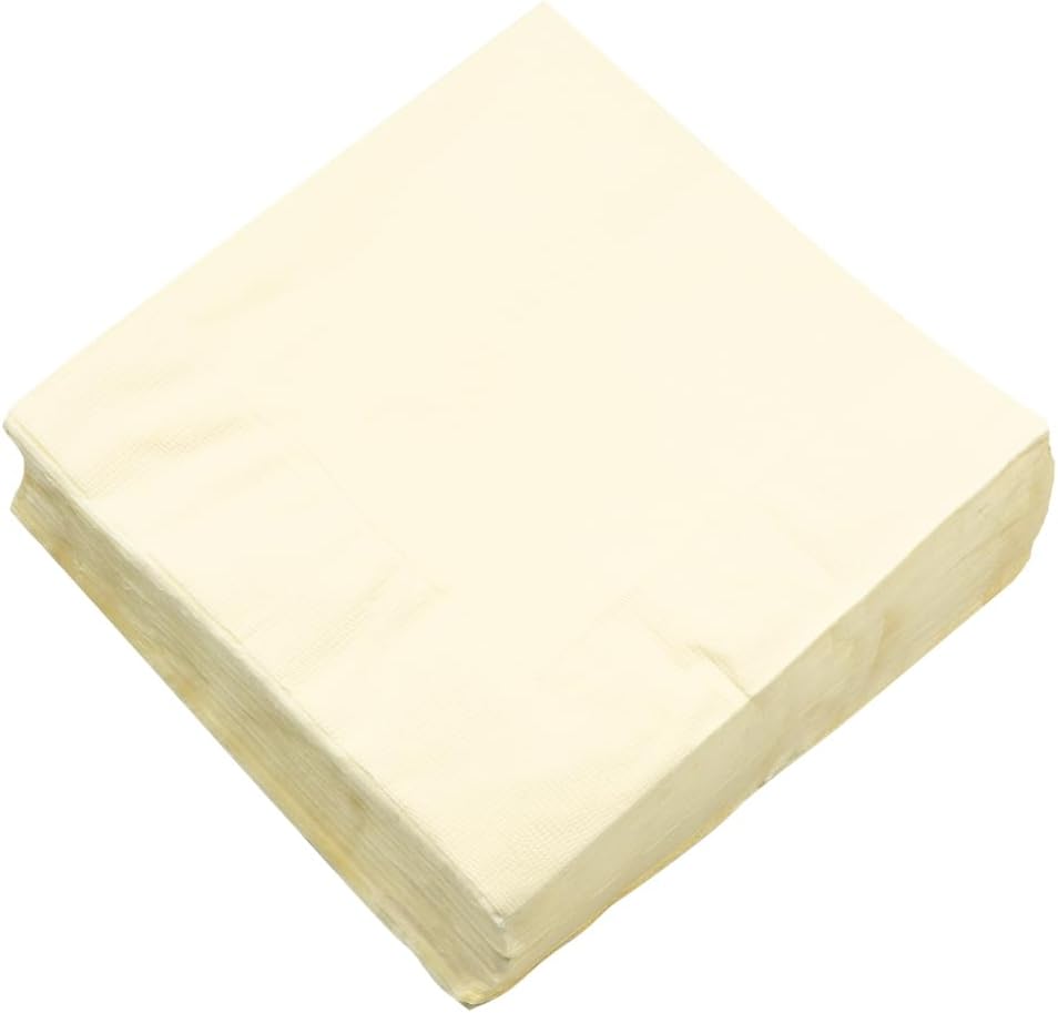 JAM PAPER Medium Lunch Napkins - 6 1/2 x 6 1/2 - Ivory - 50/Pack