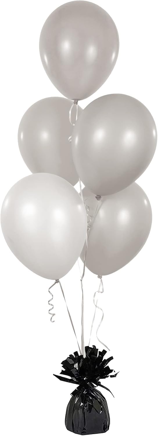 Metallic Balloon Weights, Birthday Party Favors, Novelty and Gag Gifts, 5.5" Inches, 6-Pack (Black)