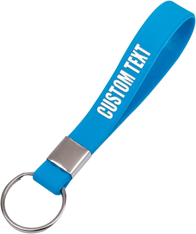 50 Custom Keychains Silicone Personalized Keyrings Customized Bulk for Events, Awareness, Motivation Customizable