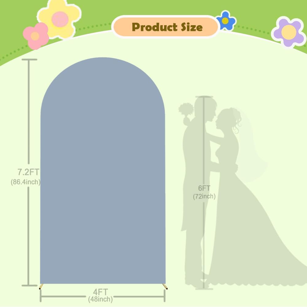 Wedding Arch Cover Dusty Blue Arches Stand Covers 7.2FT Arch-Backdrop-Cover Spandex Arch Covers Stretchy Backdrop for Wall Panels Chiara Back Drop Cover Baby Shower Balloon Party Decorations
