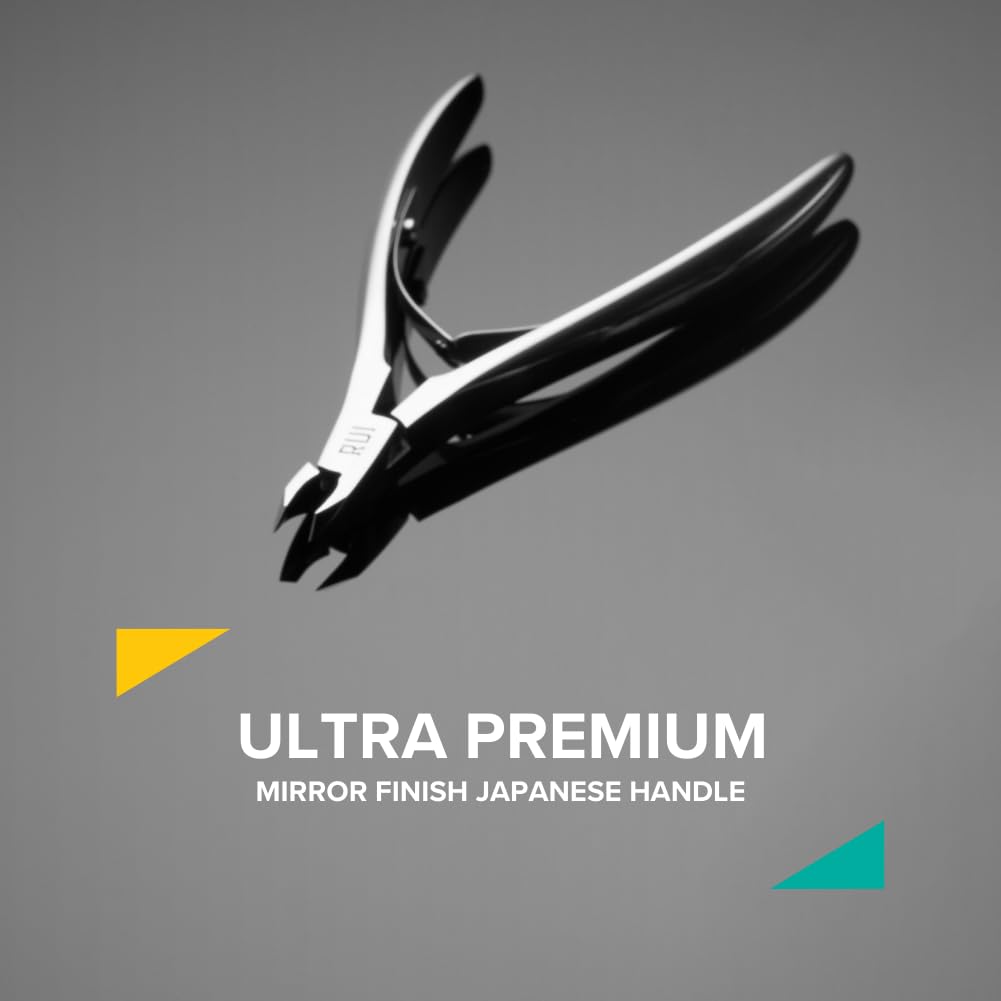 Rui Smiths Ultra-Premium Stainless Steel Cuticle Nippers - Professional Stainless Steel Cuticle Cutters - Japanese Handle, Mirror Finish - 5mm Jaw, Double Spring