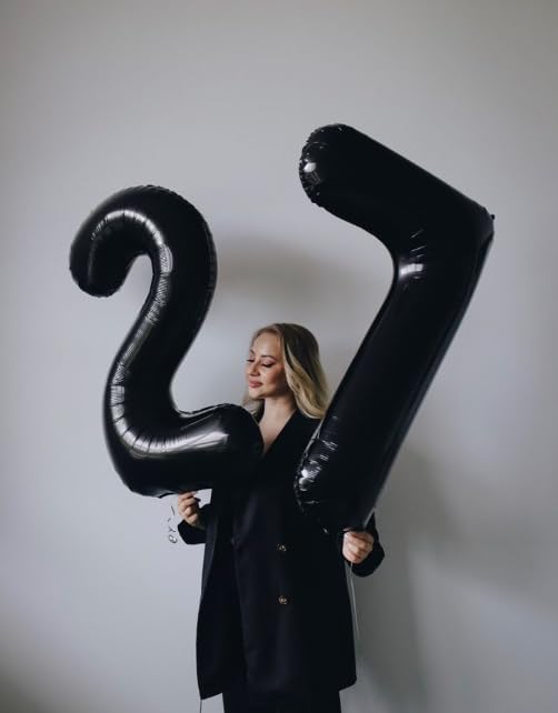 Black Number 15 Balloon, 40 Inch, Birthday Party Decorations, Anniversary & Graduation Supplies