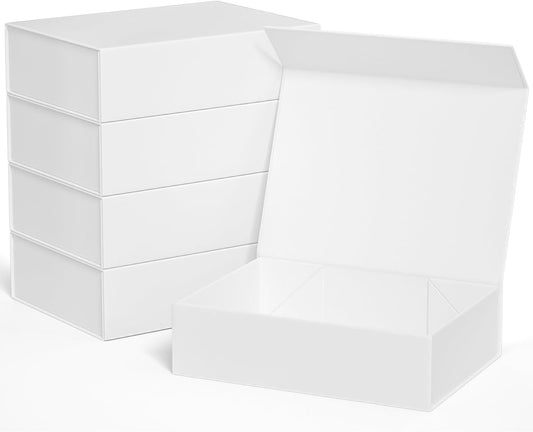 White Gift Boxes 11.9" x 8.5" x 3.3" with Magnetic Closure Lid Gift Box for Presents,Bridesmaid Gifts Boxe,Cute Boxes,Birthday Gift Box,Luxury for Gift Packaging, Magnetic Gift Boxe for Wrapping Gifts