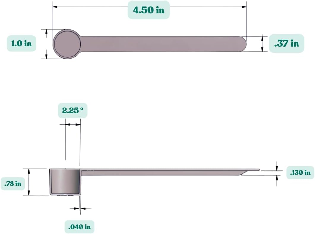 1/2 Tablespoon (1.5 Teaspoon | 7.5 mL) Long Handle Scoop for Measuring Coffee, Grains, Protein, Spices and Other Dry Goods (Pack of 25)