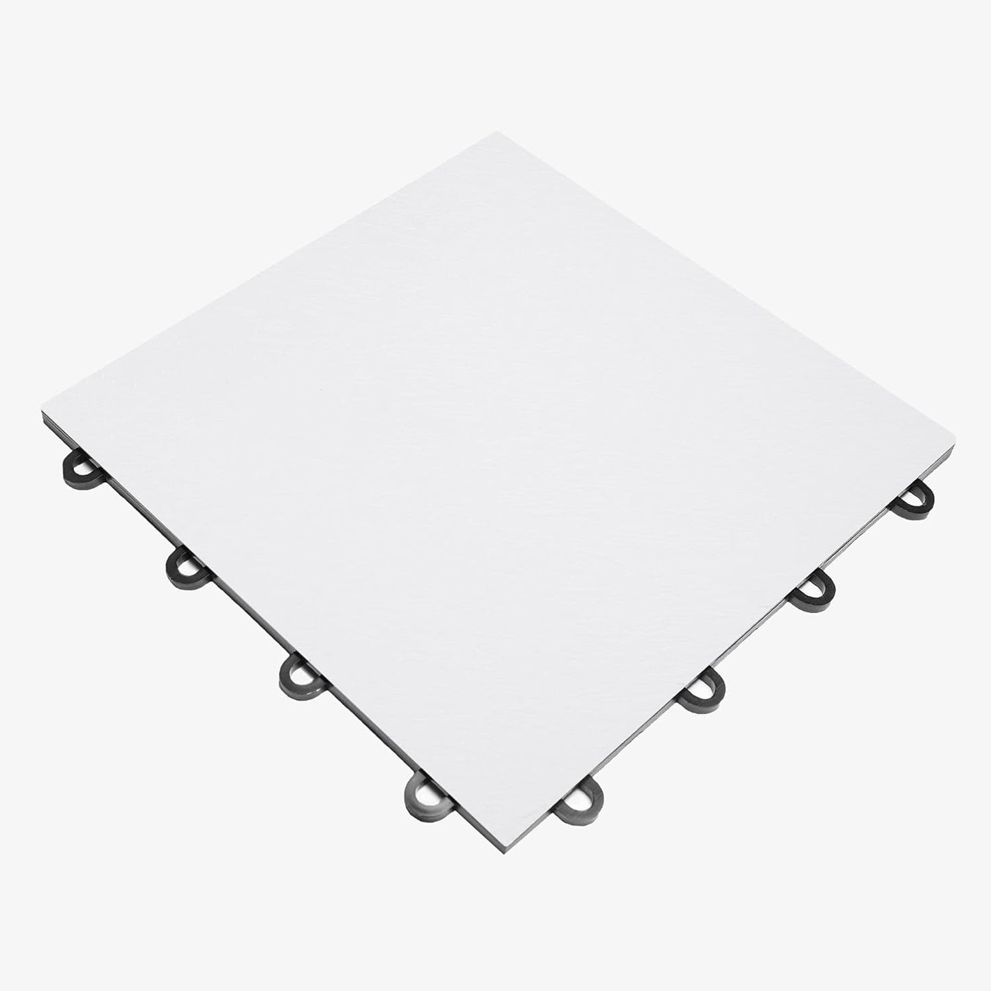 IncStores 3/8" Thick Snap Together Dance Flooring Tiles | 12”x12” Printed Vinyl Dance Floor Tiles for Practice & Performance | White | 52-12" x 12" Tiles