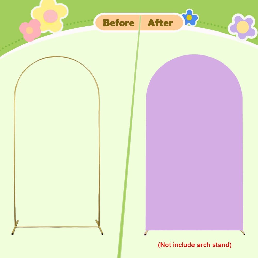 Wedding Arch Cover - Lavender Spandex Arch Backdrop for Stand - Double Sided - Purple - 4ft - Baby Shower Banquet Party Wedding Ceremony