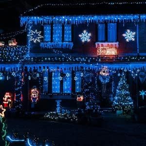 Dazzle Bright Fairy Lights Battery Operated, 4 Pack Total 80FT 240LED Silver Wire Waterproof Battery Operated String Lights, Christmas Decorations for Indoor Outdoor Bedroom Yard Decor, Blue