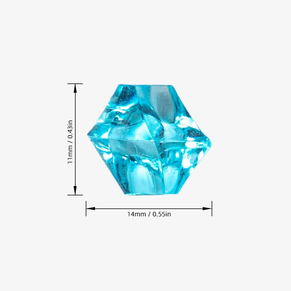 820 PCS Blue Fake Ice,0.43x0.55 Inch,1.1 lbs Acrylic Crystal Gemstones for Decoration, Photography, Vase Filling, and Parties,Non-Toxic and Reusable