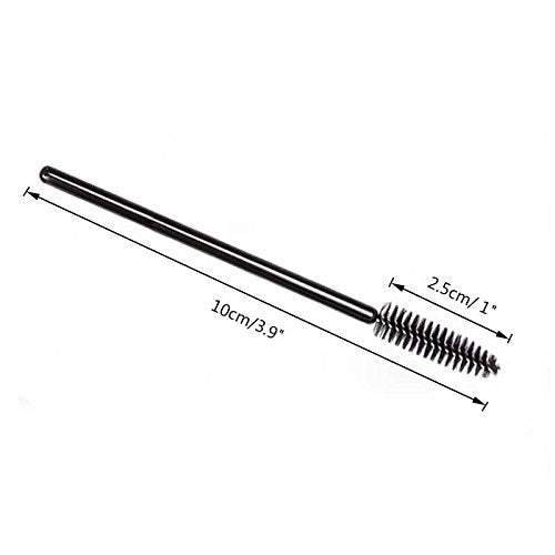 G2PLUS 300PCS Eyelash Brush, Disposable Eyelash Mascara Brushes Wands Applicator Tools Makeup Brush Kits, Eyelash Spoolies Eyelashes Brush for Eyelash Extensions and Eyebrow Brush (Black)