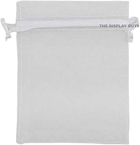 TheDisplayGuys 100-Pack 6x8 White Sheer Organza Gift Bags with Drawstring, Jewelry Candy Treat Wedding Party Favors Mesh Pouch