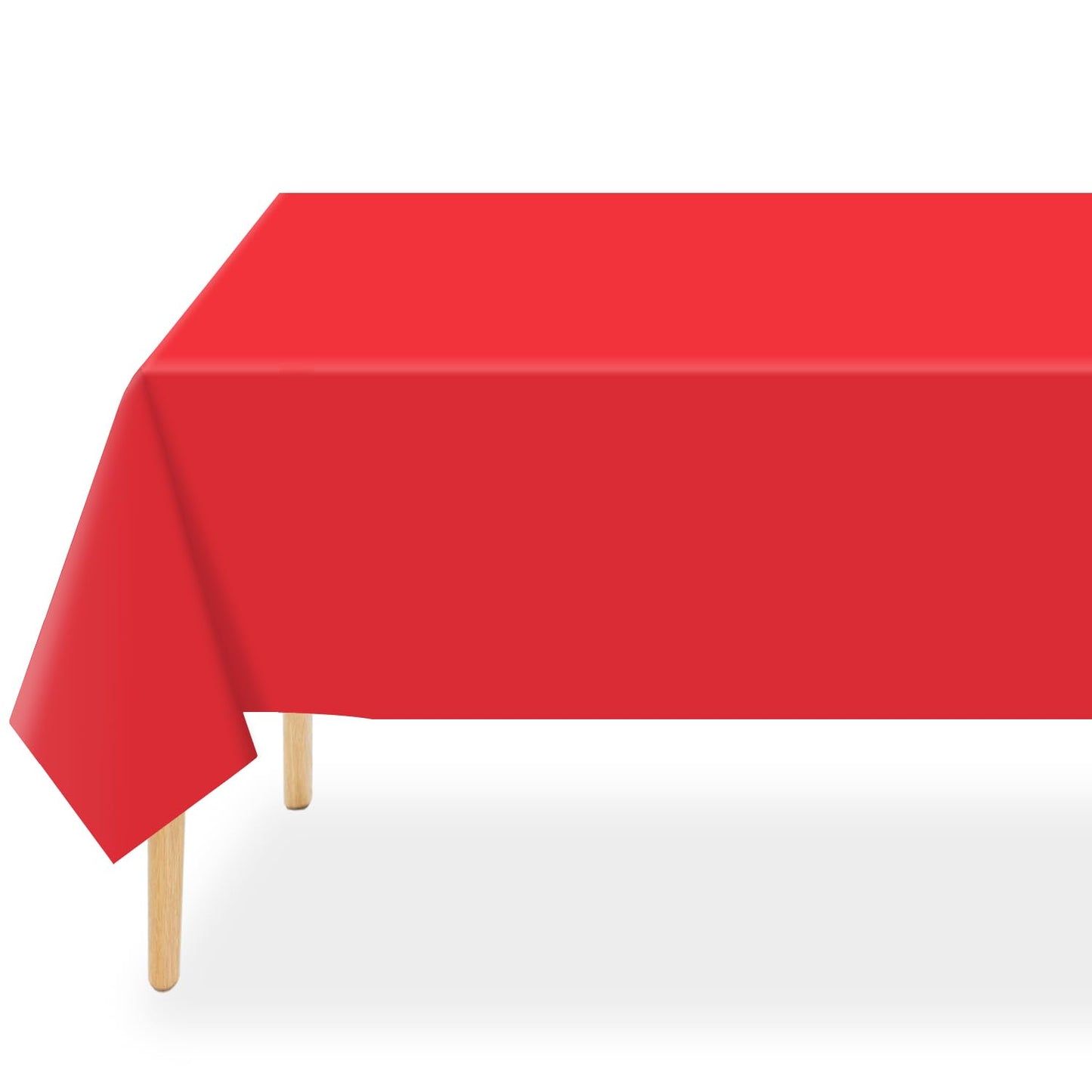 QIKSION Red Plastic Table Cloth Disposable 2 Pack, 54 x 108 Inch Tablecloths for Valentines