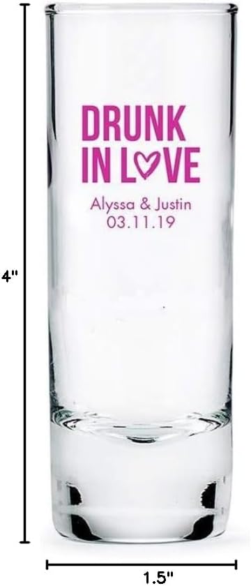 WEDDINGSTAR Personalized 2.5oz Tall Shot Glass Customizable Full Color Print - 48 pack