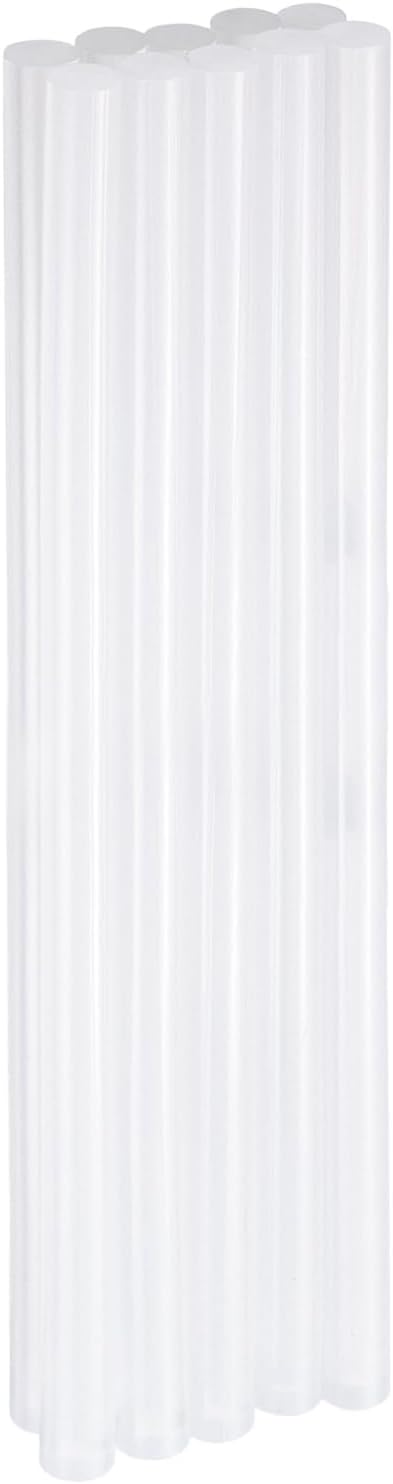 HARFINGTON 10pcs Hot Glue Sticks 0.43" Dia x 10.63" Long EVA Mini Hot Melt Adhesive Glue Stick for Hot Melt Gun Wood Plastic Glass Flowers Fabrics Foam, Clear