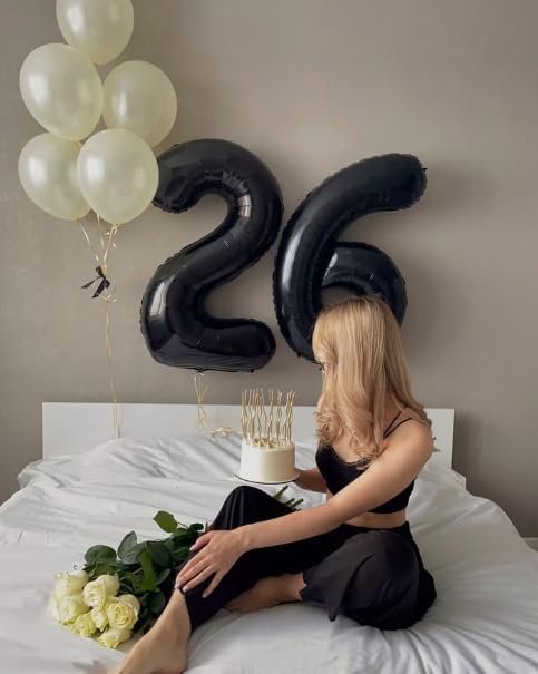 Black Number 26 Balloon, 40 Inch, Birthday Party Decorations, Graduation Party Supplies