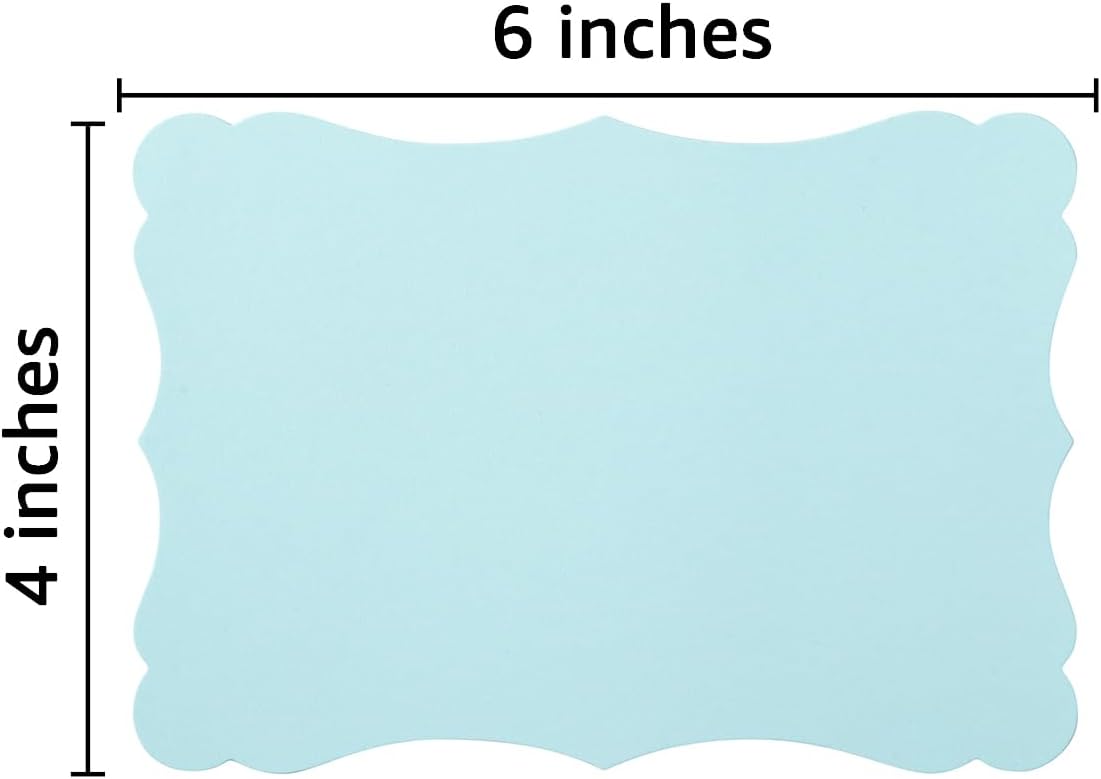 50 Pack Blank Kraft Cards Cardstock Thick Paper Brown Greeting Cards for DIY Gift Card Menus, Baby Shower and Wedding Invitations (Light Blue, 4x6IN)