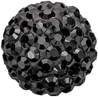 50pcs Adabele Grade A Suncatcher Crystal Rhinestone Pave Loose Beads 10mm Jet Black Polymer Clay Disco Ball Spacers Compatible with Shamballa All Craft Jewelry Making DB10-23