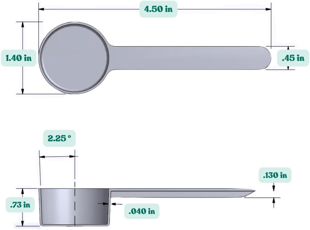 1 Tablespoon (1/2 Oz. | 3 Teaspoon | 1/16 Cup | 14.8 mL) Long Handle Scoop for Measuring Coffee, Pet Food, Grains, Protein, Spices and Other Dry Goods (Pack of 25)