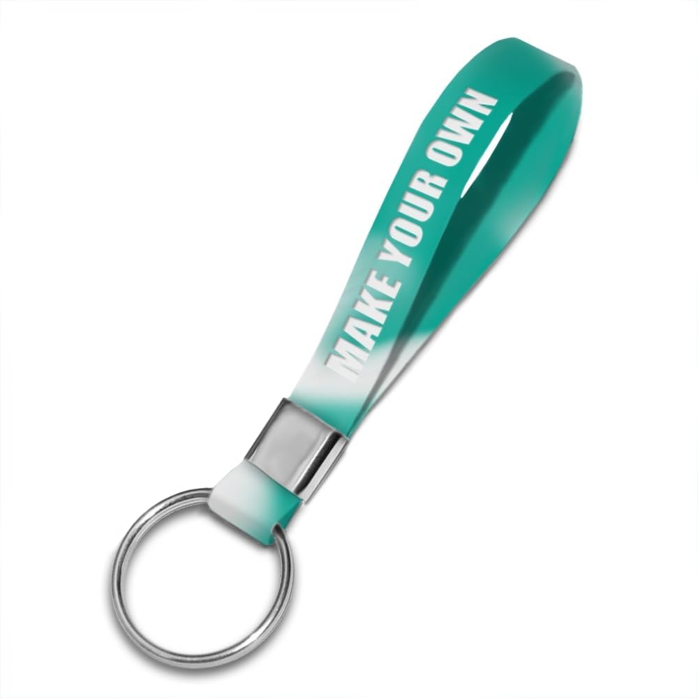 50 Personalized Silicone Keychains for Backpack Key Cellphone, Custom Silicone Keyrings CustomText/Icon for Adults