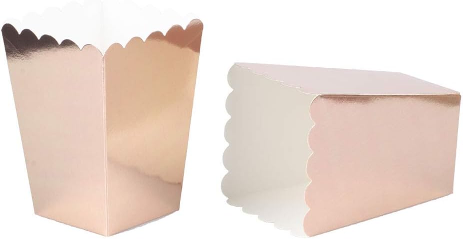 YESON Rose Gold Popcorn Boxes Mini Paper Popcorn Box for Party,Pack of 36