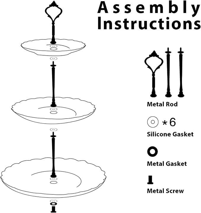 Sweejar 3 Tier Ceramic Cake Stand Wedding, Dessert Cupcake Stand for Tea Party Serving Platter (New White)