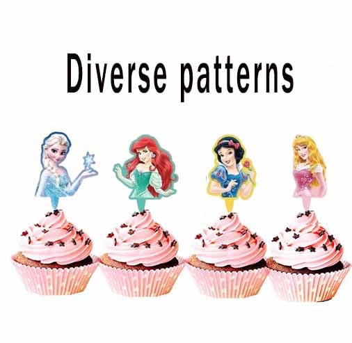 30 Pcs Cute Princess Cartoon Cake Toppers, Cupcake Decorations Birthday Cake, Cute Anime Princess